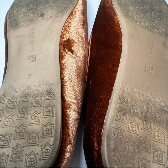 Birdies The Starling Amber Velvet Flats Size 7