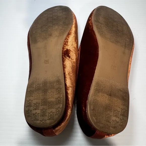 Birdies The Starling Amber Velvet Flats Size 7