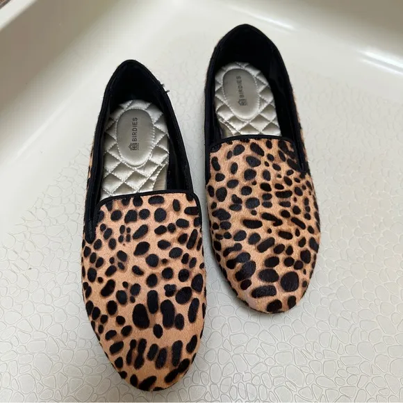 Birdies The Starling Cheetah Calf Hair Slip-On  Flats Size 8 NWOT