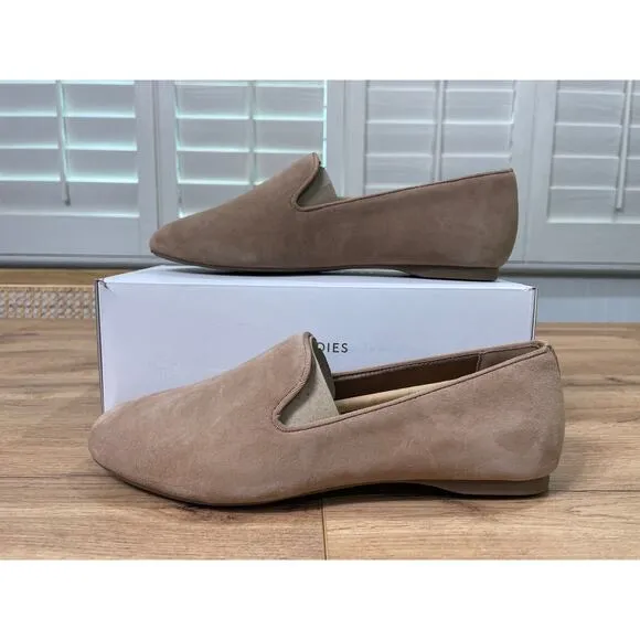 Birdies The Starling Flats Suede Latte Size 8 NIB Classic Sleek Smoking Slipper