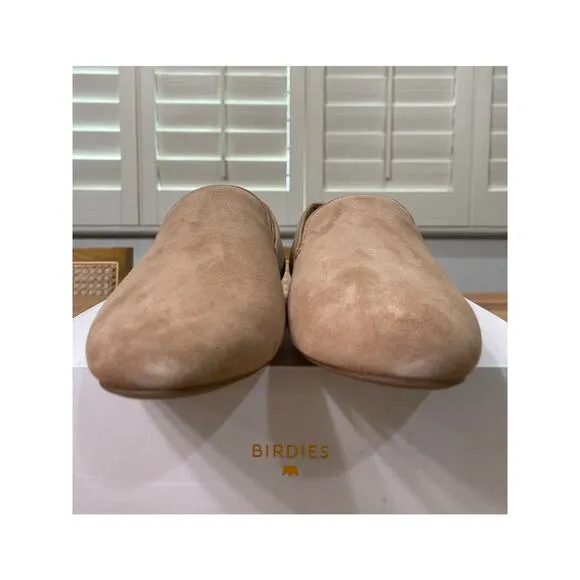 Birdies The Starling Flats Suede Latte Size 8 NIB Classic Sleek Smoking Slipper