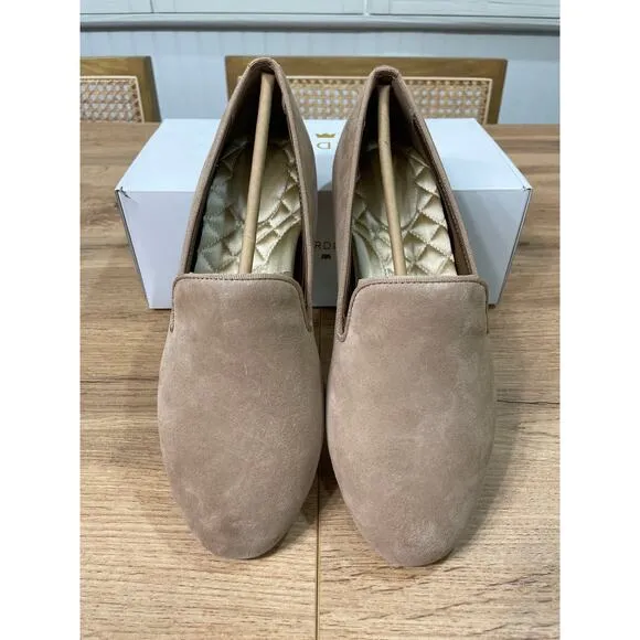 Birdies The Starling Flats Suede Latte Size 8 NIB Classic Sleek Smoking Slipper