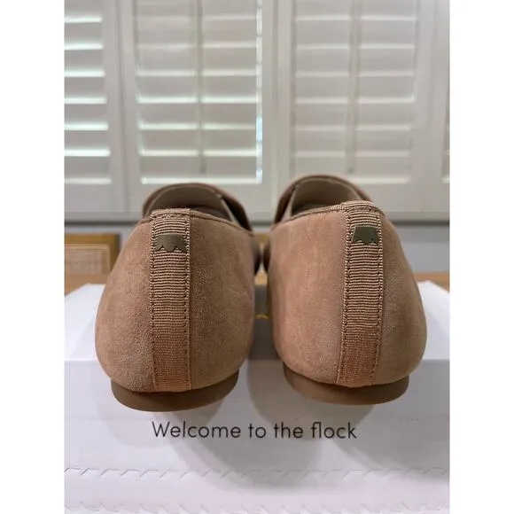 Birdies The Starling Flats Suede Latte Size 8 NIB Classic Sleek Smoking Slipper