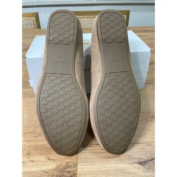 Birdies The Starling Flats Suede Latte Size 8 NIB Classic Sleek Smoking Slipper