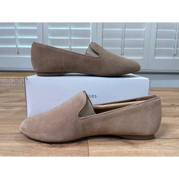 Birdies The Starling Flats Suede Latte Size 8 NIB Classic Sleek Smoking Slipper