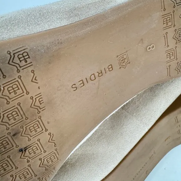 Birdies The Starling Latte Suede Loafer Flats Cream Size 8