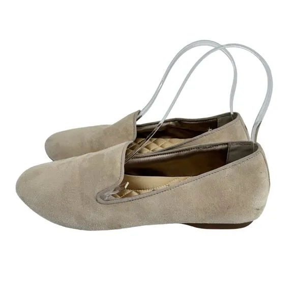Birdies The Starling Latte Suede Loafer Flats Cream Size 8