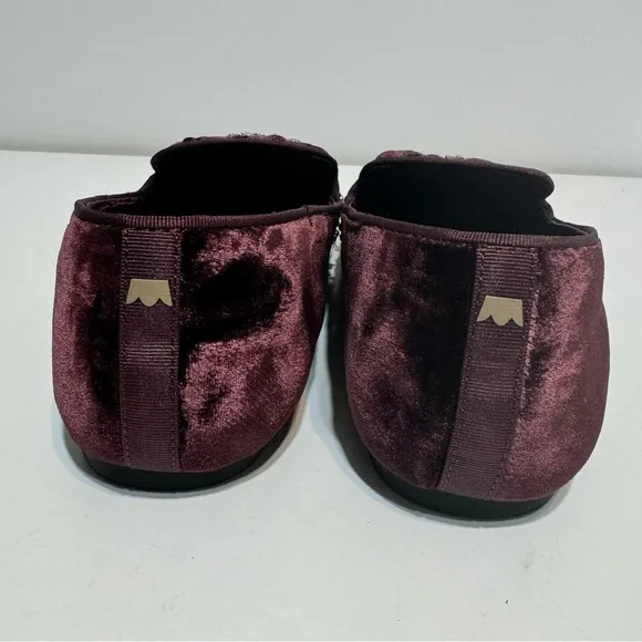 Birdies The Starling Maroon Crystal Velvet Slipper Ballet Flats Size 7