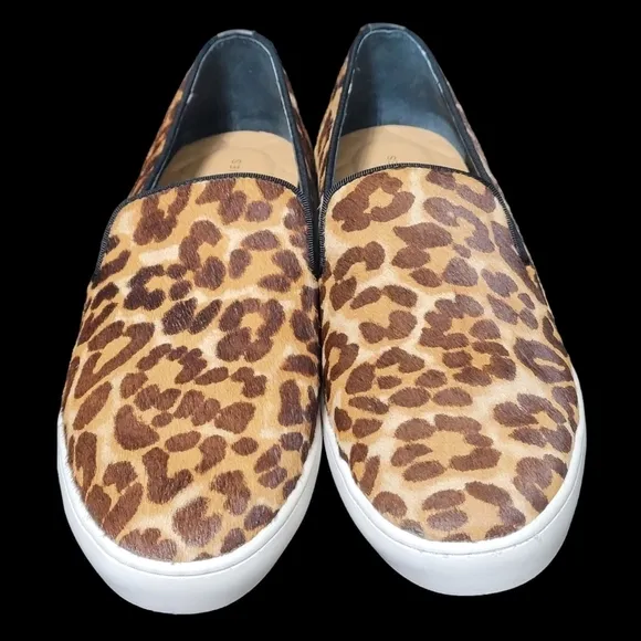 BIRDIES The Swift Leopard Print Calf Hair Slip-on Sneakers