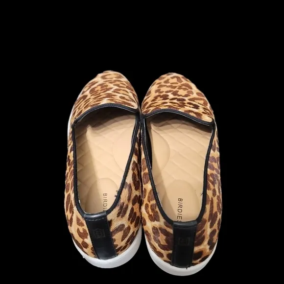 BIRDIES The Swift Leopard Print Calf Hair Slip-on Sneakers