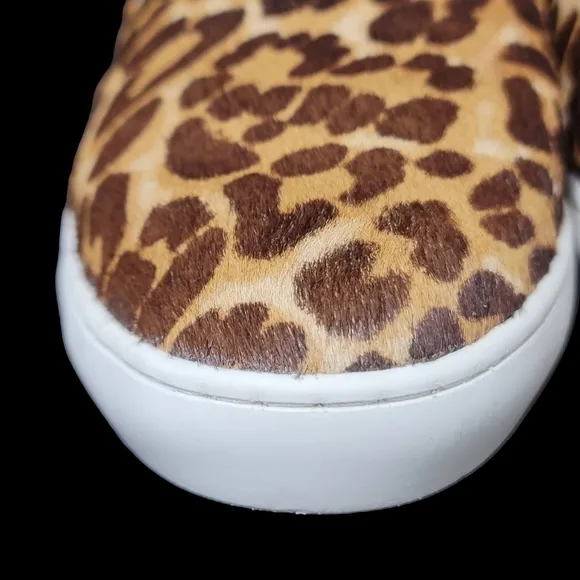 BIRDIES The Swift Leopard Print Calf Hair Slip-on Sneakers
