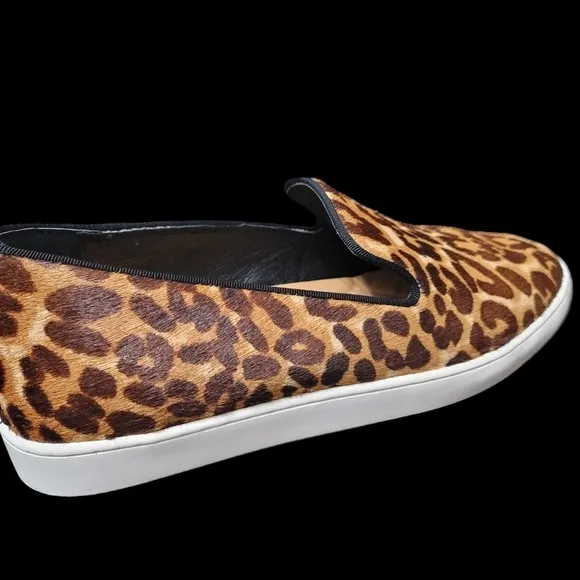 BIRDIES The Swift Leopard Print Calf Hair Slip-on Sneakers