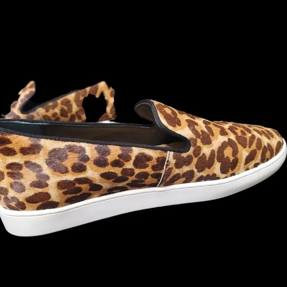 BIRDIES The Swift Leopard Print Calf Hair Slip-on Sneakers
