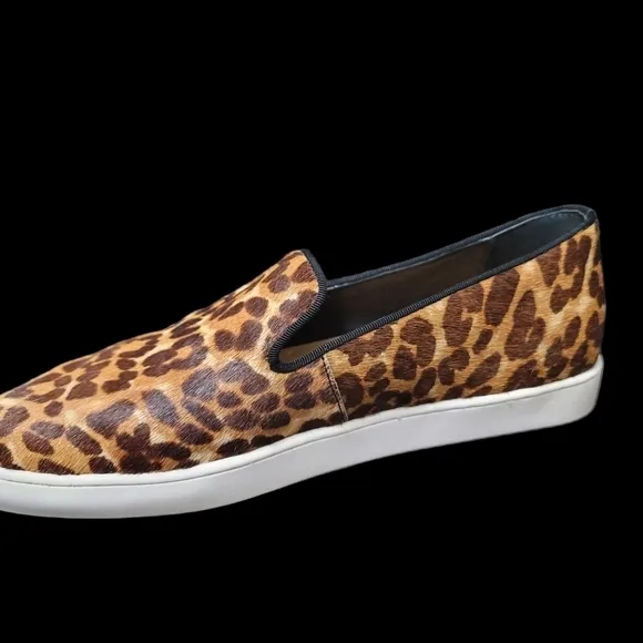 BIRDIES The Swift Leopard Print Calf Hair Slip-on Sneakers