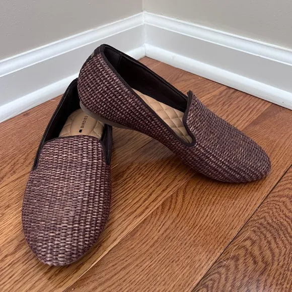 Birdies Woven Loafer Comfortable Slip On Flat Casual Brown Size 7