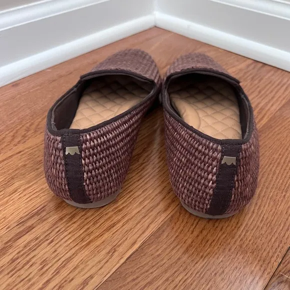 Birdies Woven Loafer Comfortable Slip On Flat Casual Brown Size 7