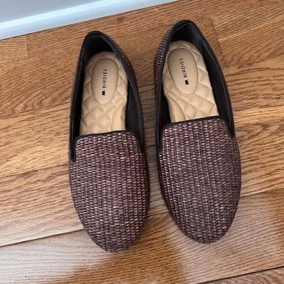Birdies Woven Loafer Comfortable Slip On Flat Casual Brown Size 7