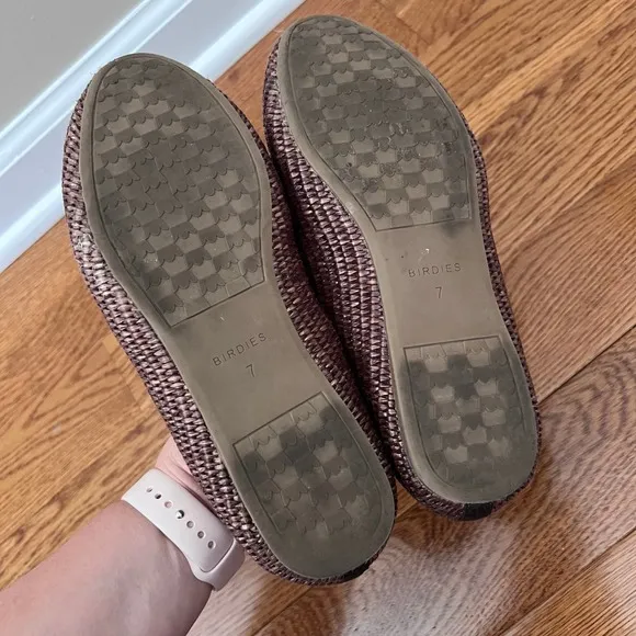 Birdies Woven Loafer Comfortable Slip On Flat Casual Brown Size 7