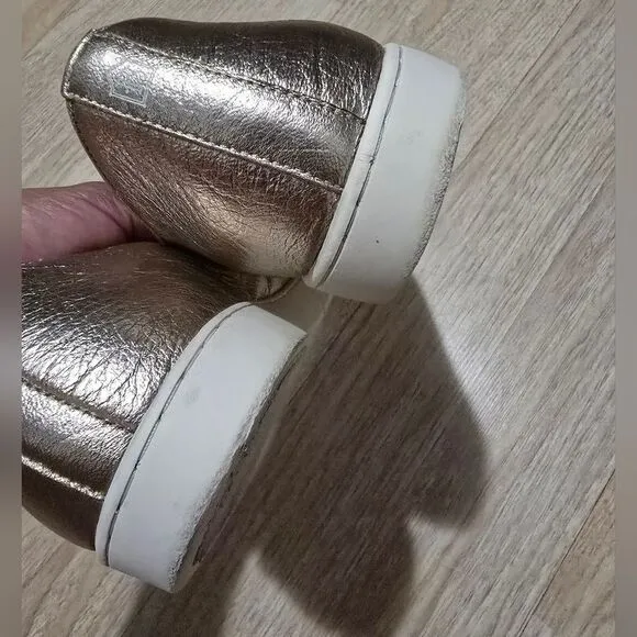 Birdies The Swift Metallic Leather Slip On Sneakers  Size 9.5