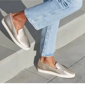 Birdies The Swift Metallic Leather Slip On Sneakers  Size 9.5