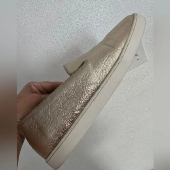 Birdies The Swift Metallic Leather Slip On Sneakers  Size 9.5