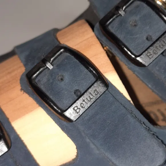 BIRKENSTOCK BETULA Three Strap Suede Leather Slides Navy Comfortable Boho Summer