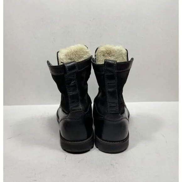 Birkenstock Gilford High Womens Size 6 / 37 Black Leather Shealing Lined Boots