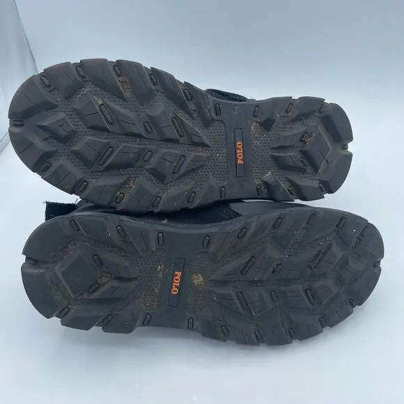 Black Boys Size 7 Buckle Polo Ralph Lauren OSLO Waterproof Leather Suede Boots