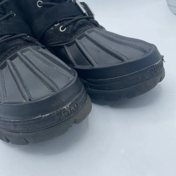Black Boys Size 7 Buckle Polo Ralph Lauren OSLO Waterproof Leather Suede Boots