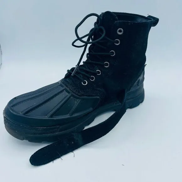 Black Boys Size 7 Buckle Polo Ralph Lauren OSLO Waterproof Leather Suede Boots