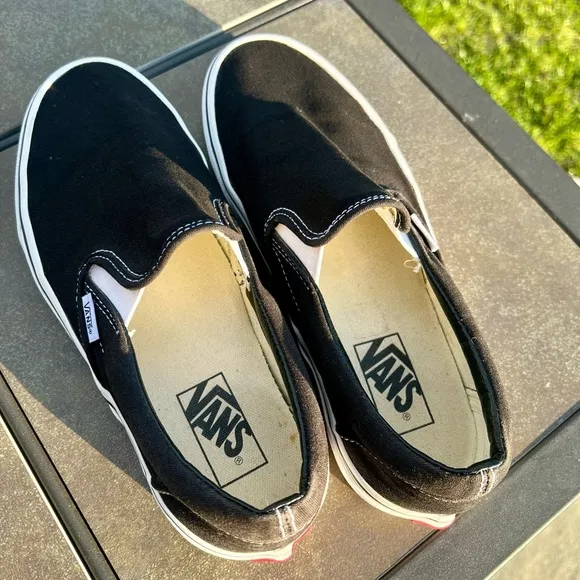 Black Canvas Slip-On Vans