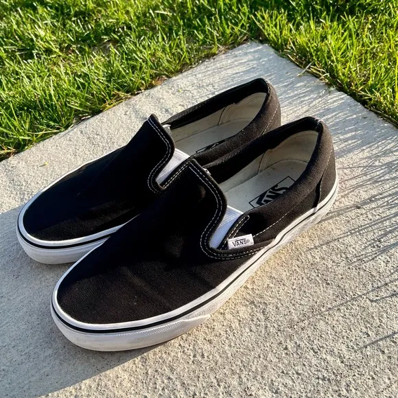 Black Canvas Slip-On Vans