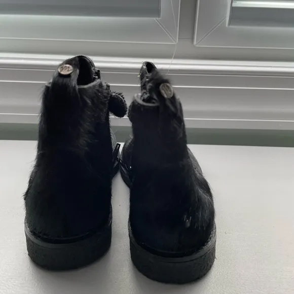 Black Fur Ankle Boots