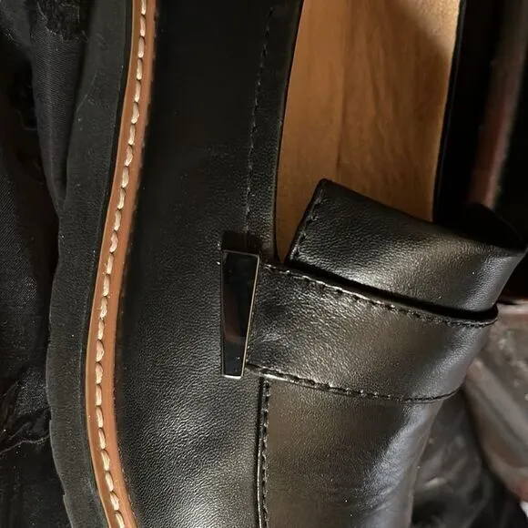 Black‎ leather loafers 9 Adiline New in box