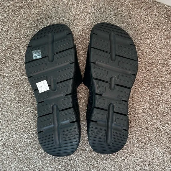 Black Skechers Foam Slides