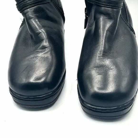 Blondo Black Leather Zip Boots Aqua Protect Fur Lined Womens Size 6
