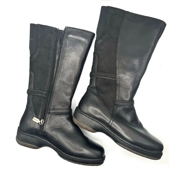 Blondo Black Leather Zip Boots Aqua Protect Fur Lined Womens Size 6