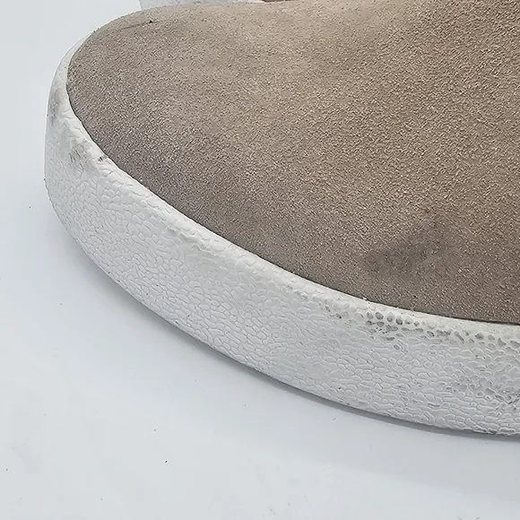 Blondo Haven Womens Platform Boots Side Zip Faux Fur Suede Sand Size 7.5 NEW