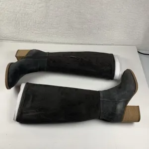 Blondo Nada B6938 Knee-High Boots Womens Sz 6M Dark Grey Suede Waterproof S0350‎