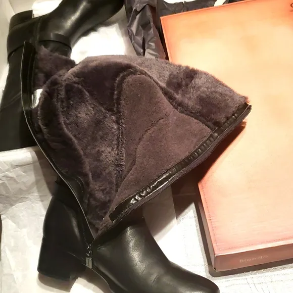 Blondo NEW Fabrizia Waterproof Tall Riding Boots Genuine Shearling Lamb Leather