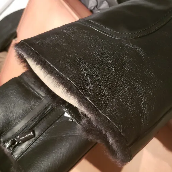 Blondo NEW Fabrizia Waterproof Tall Riding Boots Genuine Shearling Lamb Leather