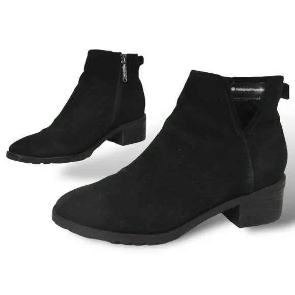 Blondo Sawyer Suede Ankle Boots Black Winter Waterproof Cushioned Chelsea 8.5