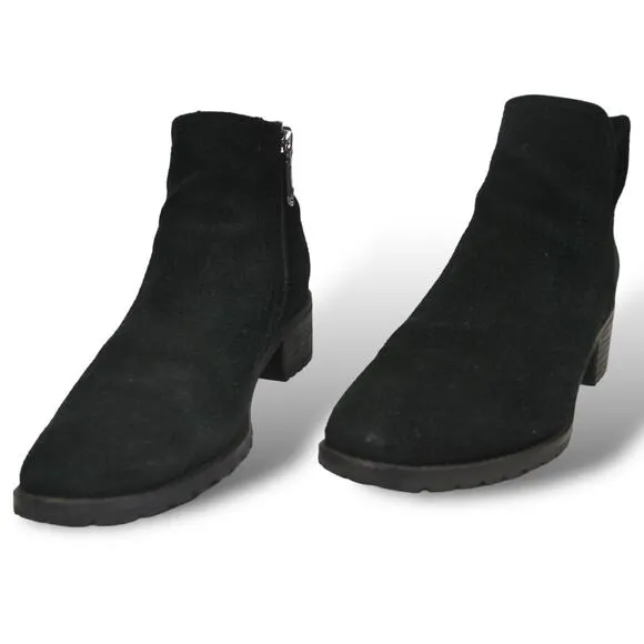 Blondo Sawyer Suede Ankle Boots Black Winter Waterproof Cushioned Chelsea 8.5