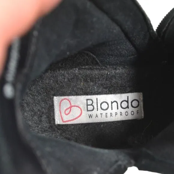 Blondo Sawyer Suede Ankle Boots Black Winter Waterproof Cushioned Chelsea 8.5