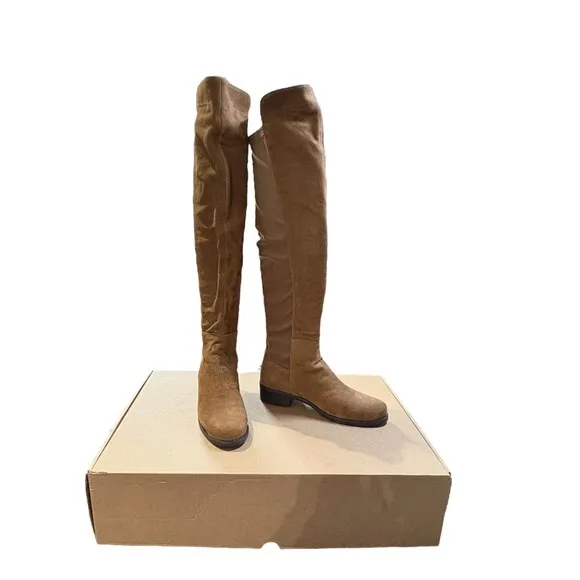 Blondo Tuckernuck Camel Suede Waterproof Over Knee Velma Presto Boots Size 6