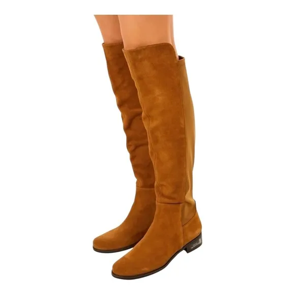 Blondo Tuckernuck Camel Suede Waterproof Over Knee Velma Presto Boots Size 6
