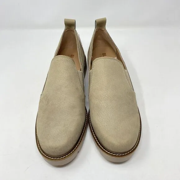 Blondo Women’s Size 10M Waterproof Paulita Leather Loafers In Sand Nubuck