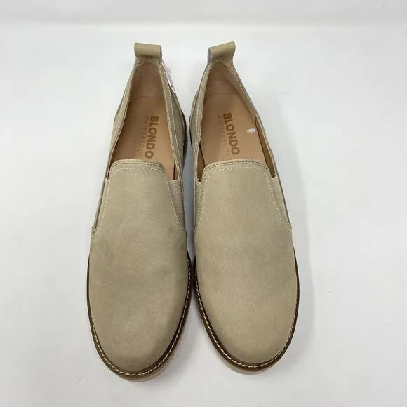 Blondo Women’s Size 10M Waterproof Paulita Leather Loafers In Sand Nubuck