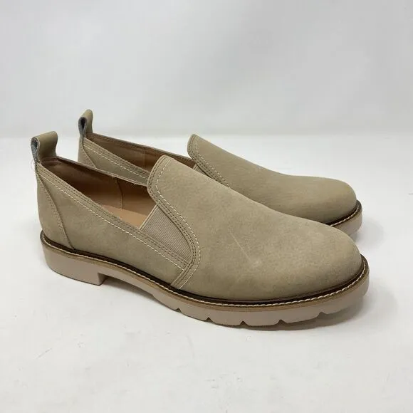 Blondo Women’s Size 10M Waterproof Paulita Leather Loafers In Sand Nubuck