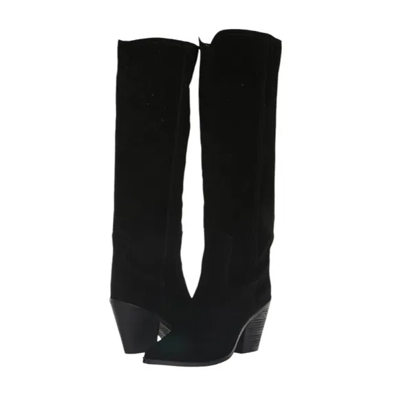 Blondo Women's Waterproof Suede Willow Western Tall Boot Black Size 8.5 NWT